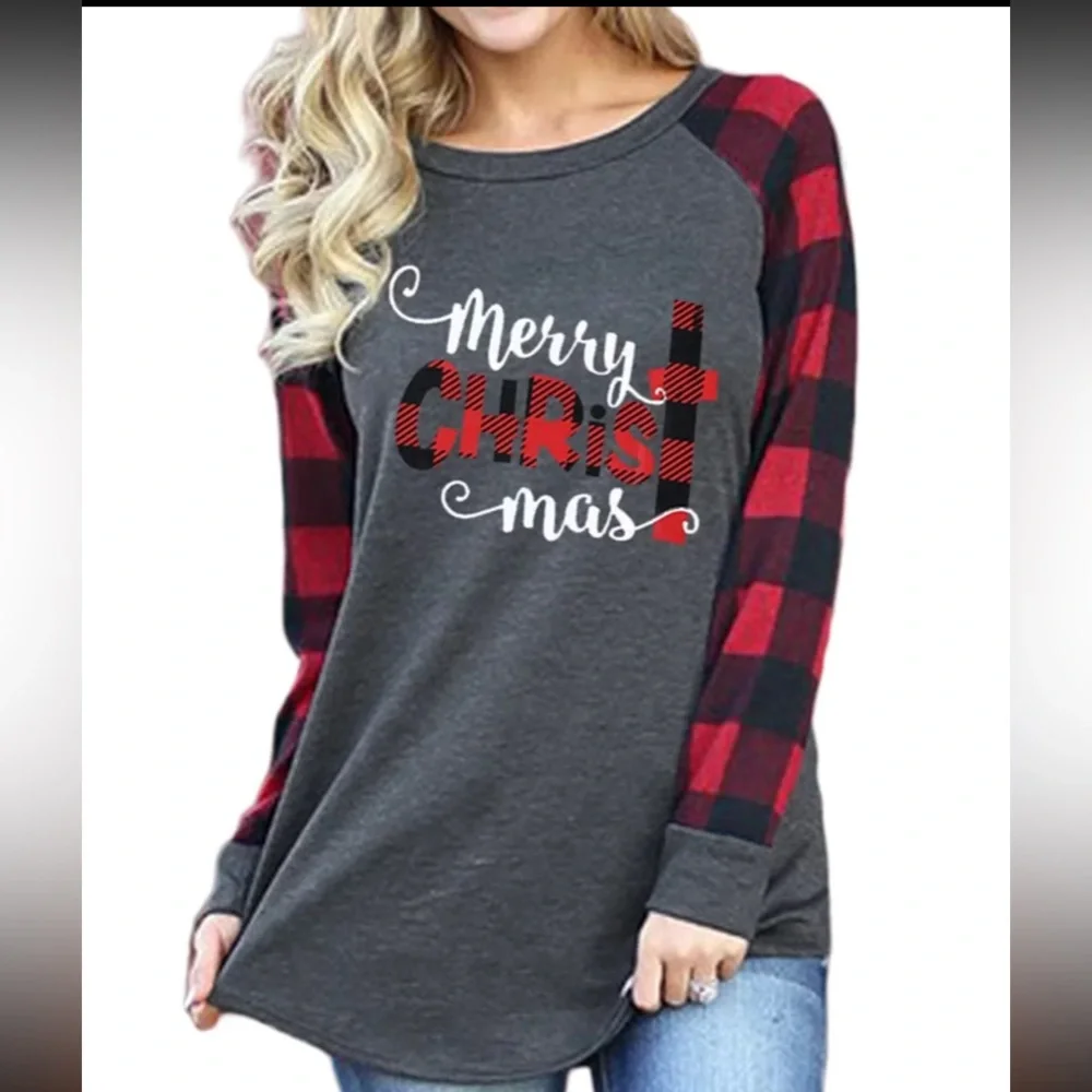 *SALE* CHRISTmas Long Sleeve Checkered Shirt - Picture 1 of 2
